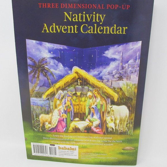 Nativity Countdown Calendar 3 Dimensional Christmas Pop Up Advent No Chocolate - Picture 6 of 9